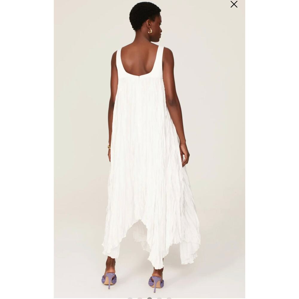Bibhu Mohapatra Collective White Chiffon Sleeveless Square Neckline Maxi Size 2 - Picture 2 of 11